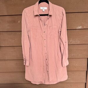 Thread & Supply Praline Color Button-Up Shirt Dress size M